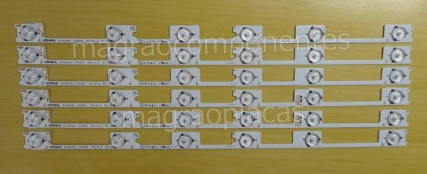 6 BARRAS DE LEDS NOVAS TV SEMP TOSHIBA DL4844 - DL4845I - 48l2400 - 48l5400